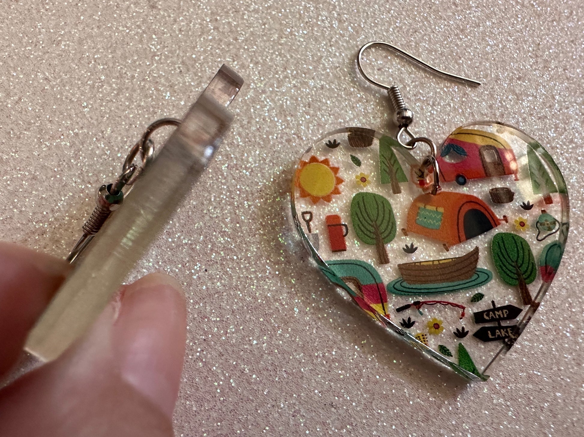 Camping Earrings: Laser Cut Acrylic Campsites, Tent, Glamping, Camp Fire, Forest, Nature, Travel, Adventure, Trip, Gifts for Her/Him/Them