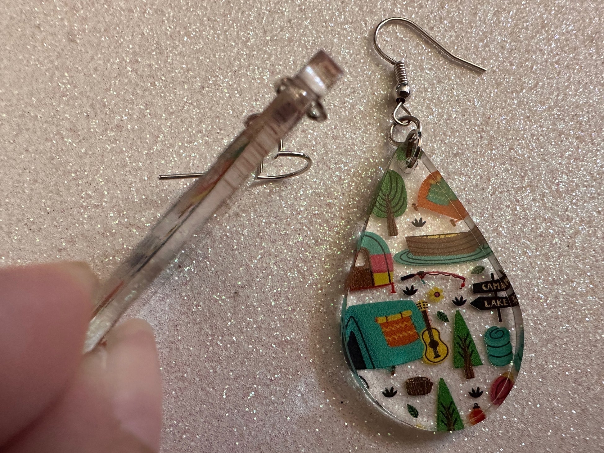 Camping Earrings: Laser Cut Acrylic Campsites, Tent, Glamping, Camp Fire, Forest, Nature, Travel, Adventure, Trip, Gifts for Her/Him/Them