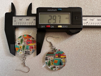 Camping Earrings: Laser Cut Acrylic Campsites, Tent, Glamping, Camp Fire, Forest, Nature, Travel, Adventure, Trip, Gifts for Her/Him/Them