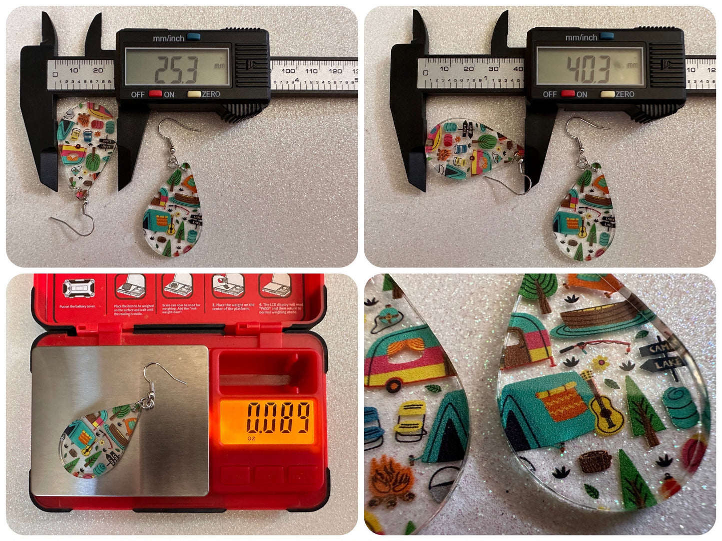 Camping Earrings: Laser Cut Acrylic Campsites, Tent, Glamping, Camp Fire, Forest, Nature, Travel, Adventure, Trip, Gifts for Her/Him/Them