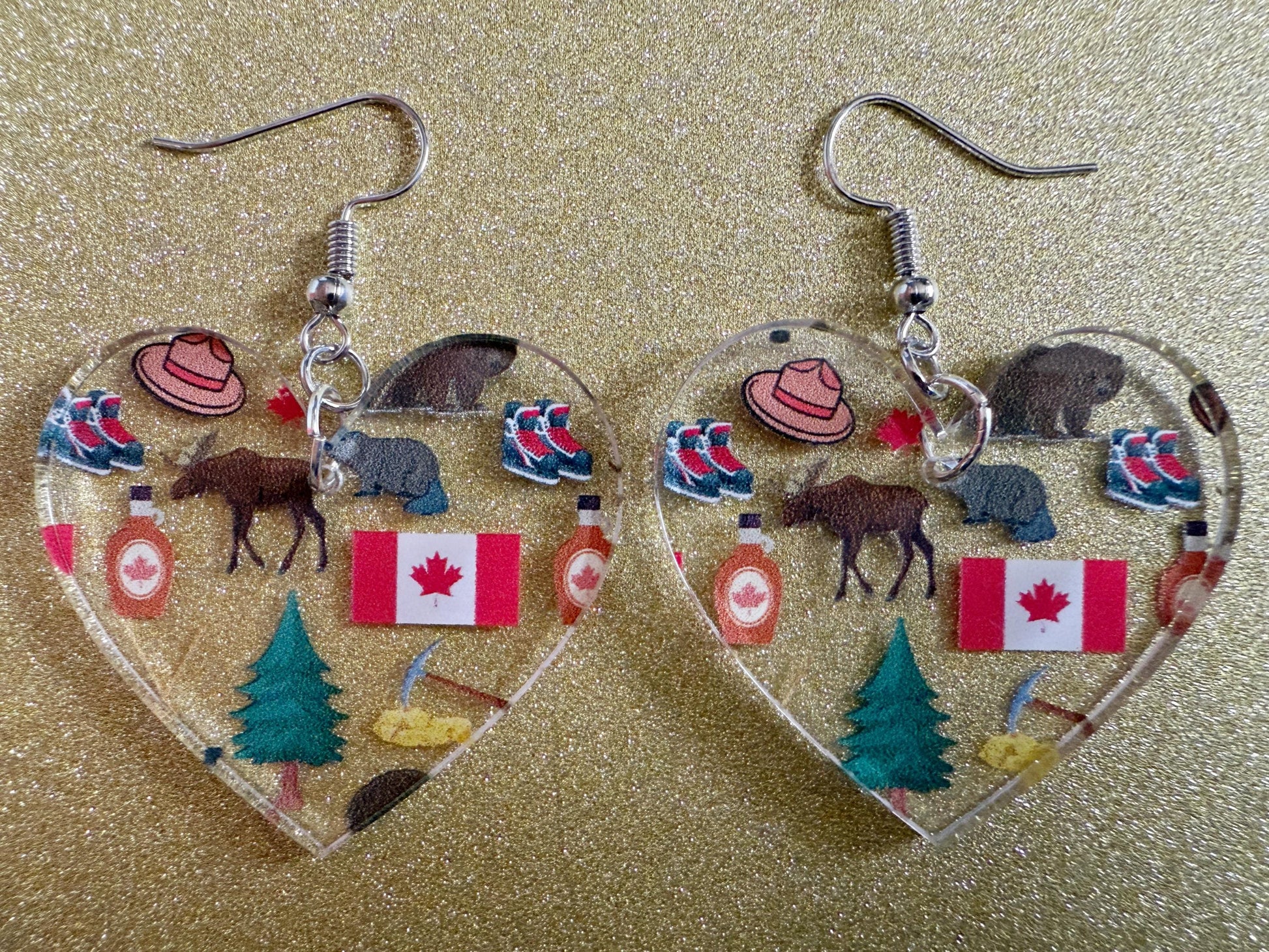 Canada Earrings: Laser Cut Acrylic Canada Flair, Moose, Maple Syrup, Maple Leaf, Canadian Pride, Novelty, Best Gifts for Her/Him/Them