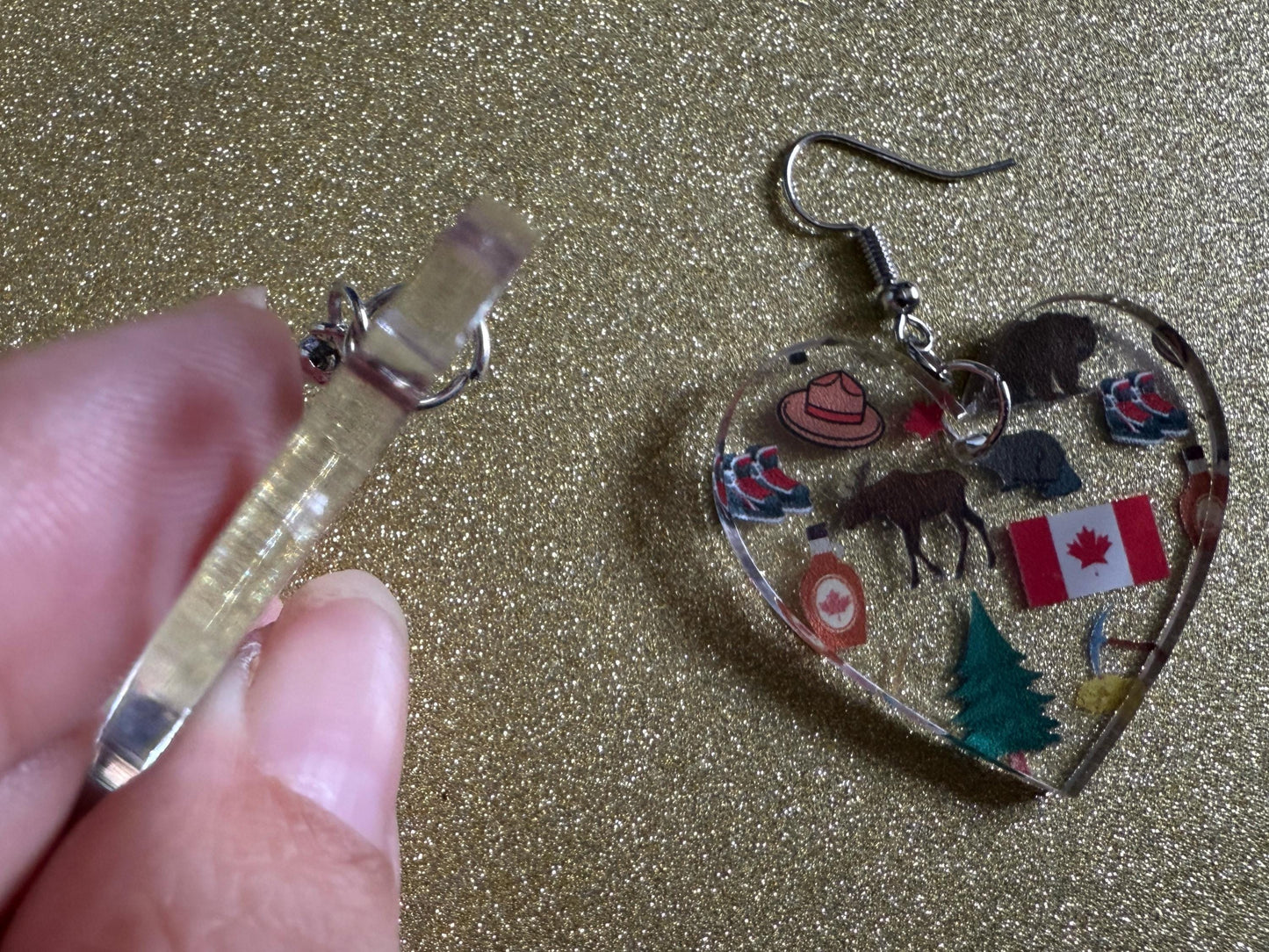 Canada Earrings: Laser Cut Acrylic Canada Flair, Moose, Maple Syrup, Maple Leaf, Canadian Pride, Novelty, Best Gifts for Her/Him/Them