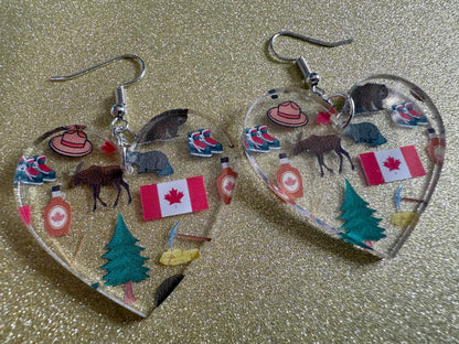 Canada Earrings: Laser Cut Acrylic Canada Flair, Moose, Maple Syrup, Maple Leaf, Canadian Pride, Novelty, Best Gifts for Her/Him/Them