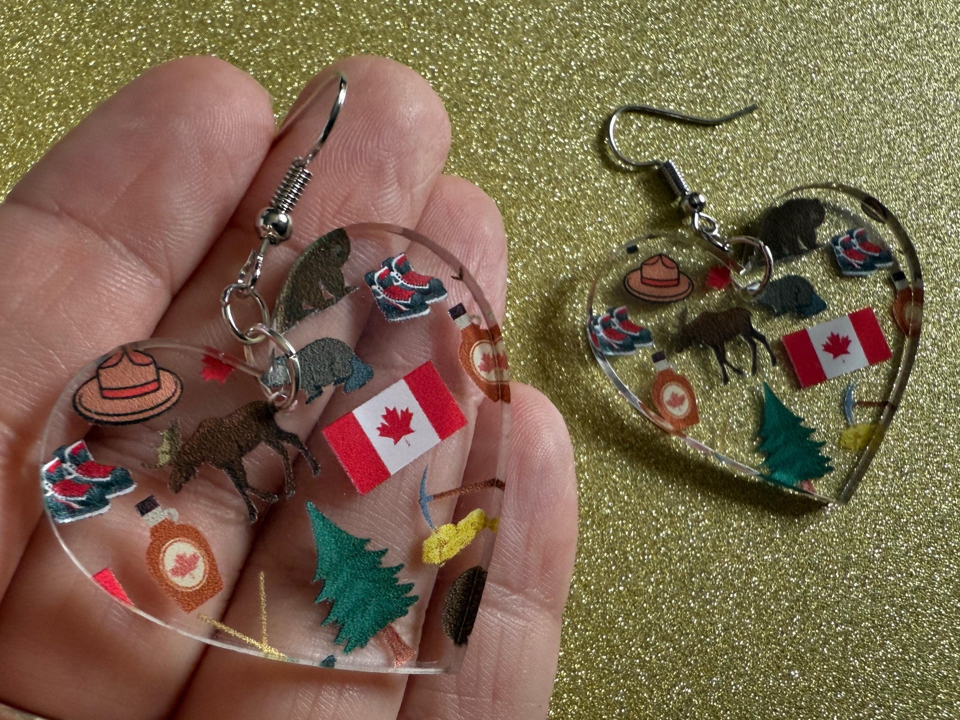 Canada Earrings: Laser Cut Acrylic Canada Flair, Moose, Maple Syrup, Maple Leaf, Canadian Pride, Novelty, Best Gifts for Her/Him/Them