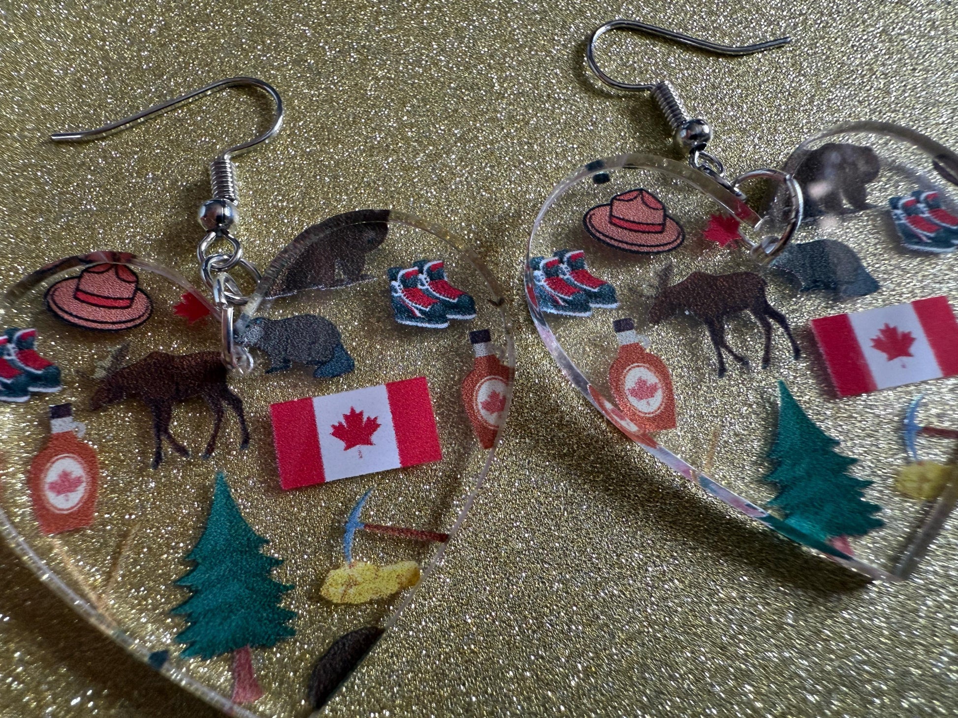 Canada Earrings: Laser Cut Acrylic Canada Flair, Moose, Maple Syrup, Maple Leaf, Canadian Pride, Novelty, Best Gifts for Her/Him/Them