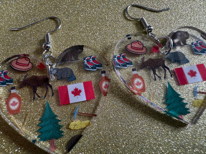 Canada Earrings: Laser Cut Acrylic Canada Flair, Moose, Maple Syrup, Maple Leaf, Canadian Pride, Novelty, Best Gifts for Her/Him/Them