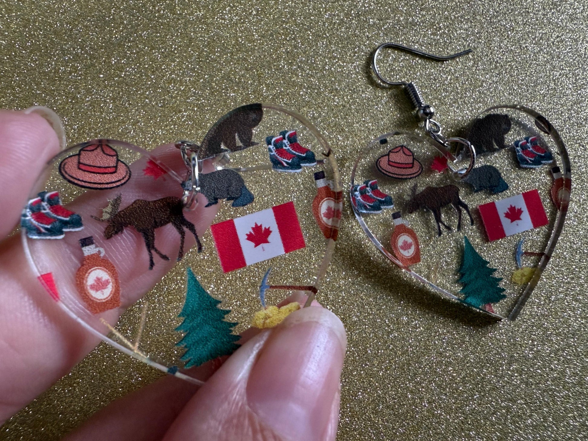 Canada Earrings: Laser Cut Acrylic Canada Flair, Moose, Maple Syrup, Maple Leaf, Canadian Pride, Novelty, Best Gifts for Her/Him/Them