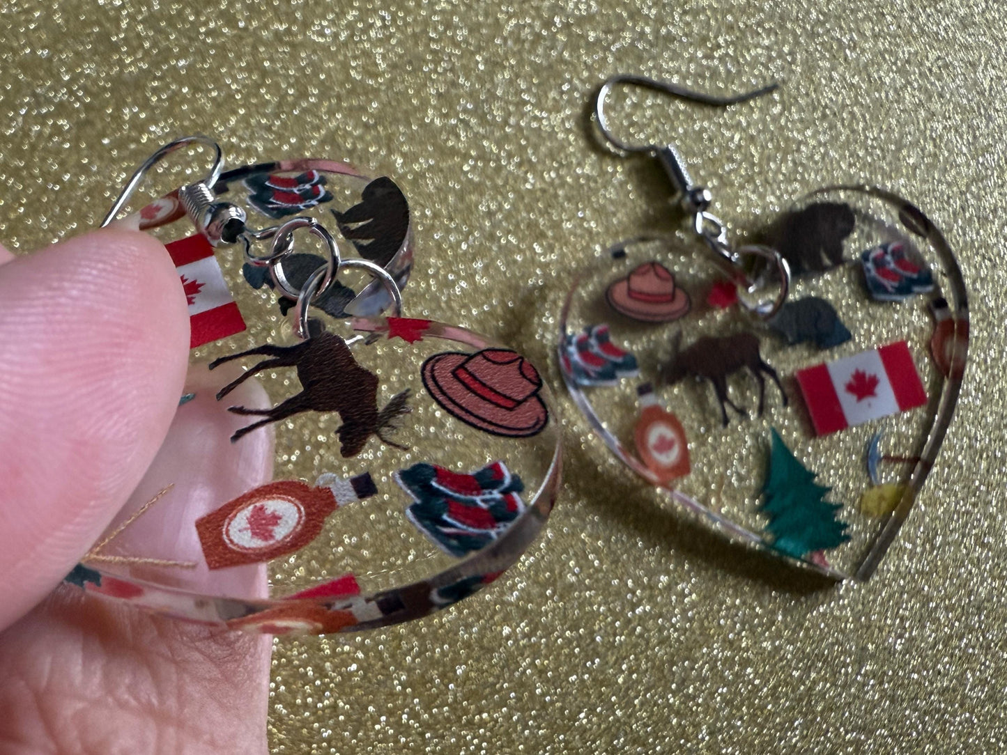 Canada Earrings: Laser Cut Acrylic Canada Flair, Moose, Maple Syrup, Maple Leaf, Canadian Pride, Novelty, Best Gifts for Her/Him/Them