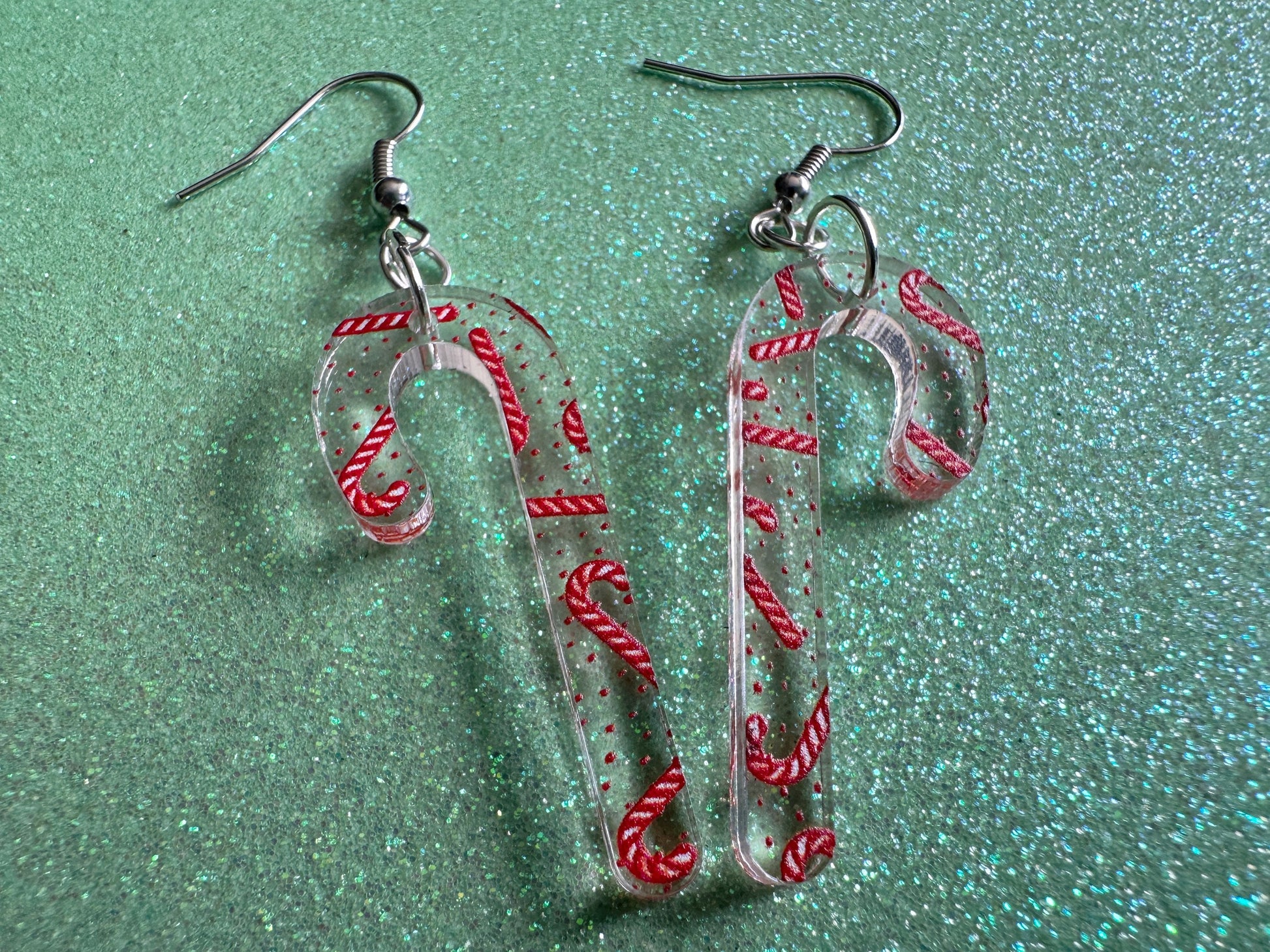 Candy Cane Earrings: Laser Cut Acrylic Candy Canes, Christmas Earrings, Holiday Dessert, Holidays, Sweet Tooth, Best Gifts for Her/Him/Them