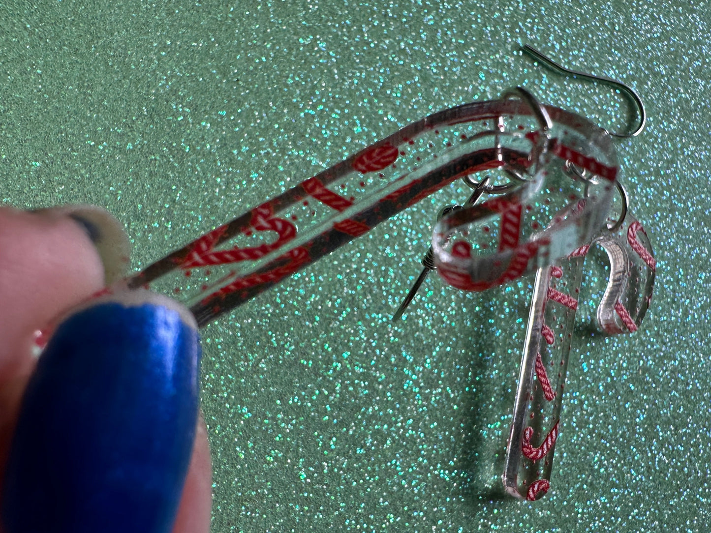 Candy Cane Earrings: Laser Cut Acrylic Candy Canes, Christmas Earrings, Holiday Dessert, Holidays, Sweet Tooth, Best Gifts for Her/Him/Them