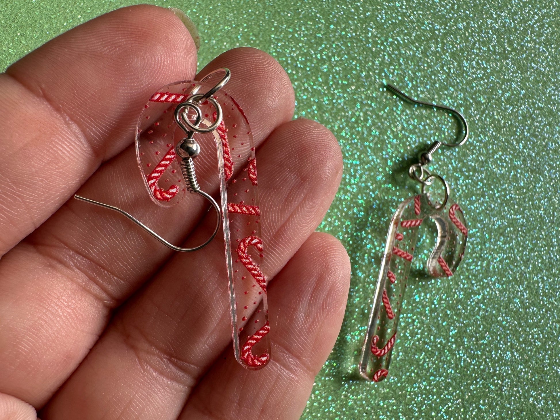 Candy Cane Earrings: Laser Cut Acrylic Candy Canes, Christmas Earrings, Holiday Dessert, Holidays, Sweet Tooth, Best Gifts for Her/Him/Them