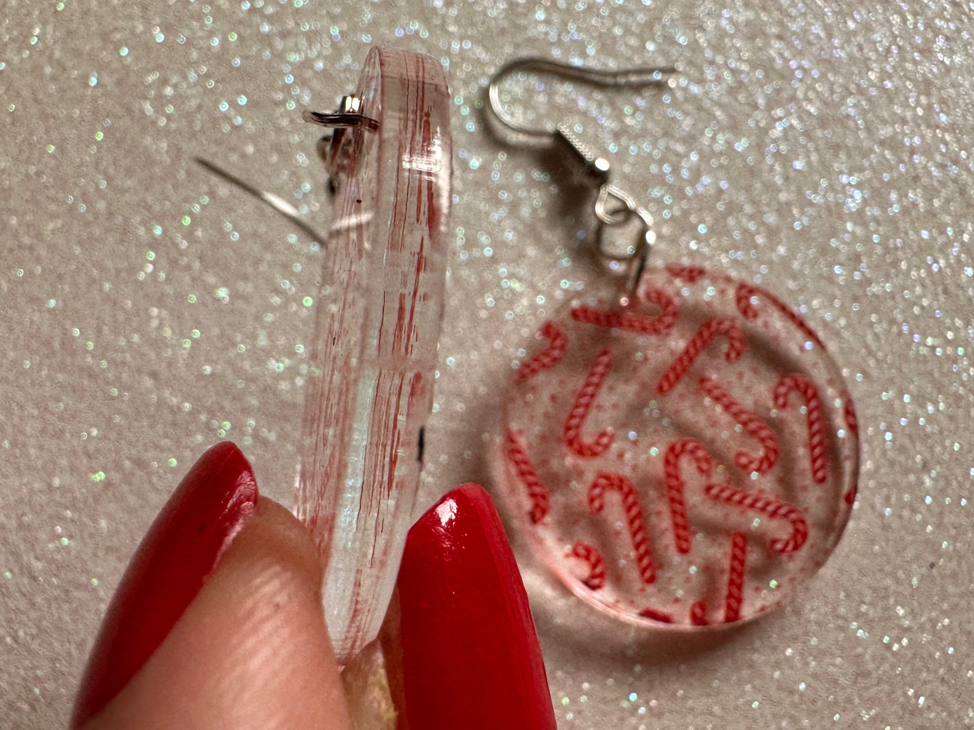 Candy Cane Earrings: Laser Cut Acrylic Candy Canes, Christmas Earrings, Holidays, Dessert, Holidays, Sweet Tooth, Gifts for Her/Him/Them