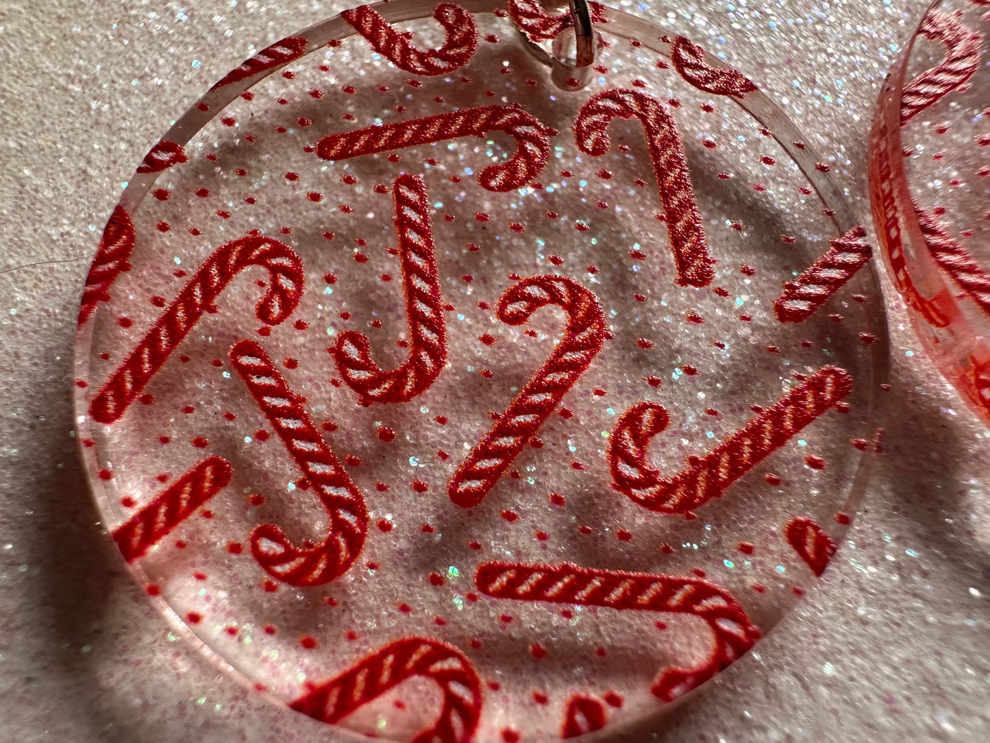 Candy Cane Earrings: Laser Cut Acrylic Candy Canes, Christmas Earrings, Holidays, Dessert, Holidays, Sweet Tooth, Gifts for Her/Him/Them