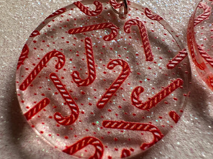 Candy Cane Earrings: Laser Cut Acrylic Candy Canes, Christmas Earrings, Holidays, Dessert, Holidays, Sweet Tooth, Gifts for Her/Him/Them