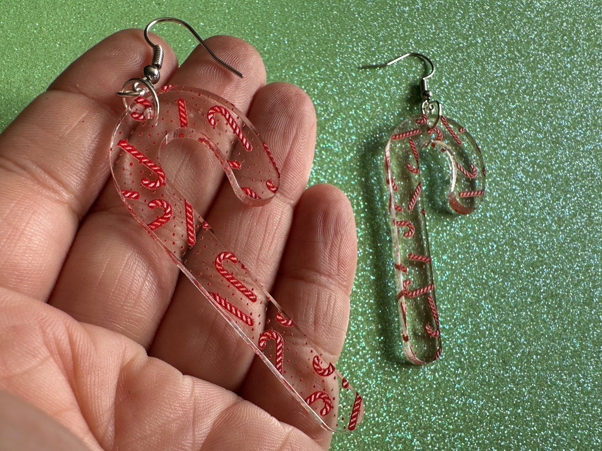 Candy Cane Earrings: Laser Cut Acrylic Candy Canes, Christmas Earrings, Holidays, Dessert, Holidays, Sweet Tooth, Gifts for Her/Him/Them