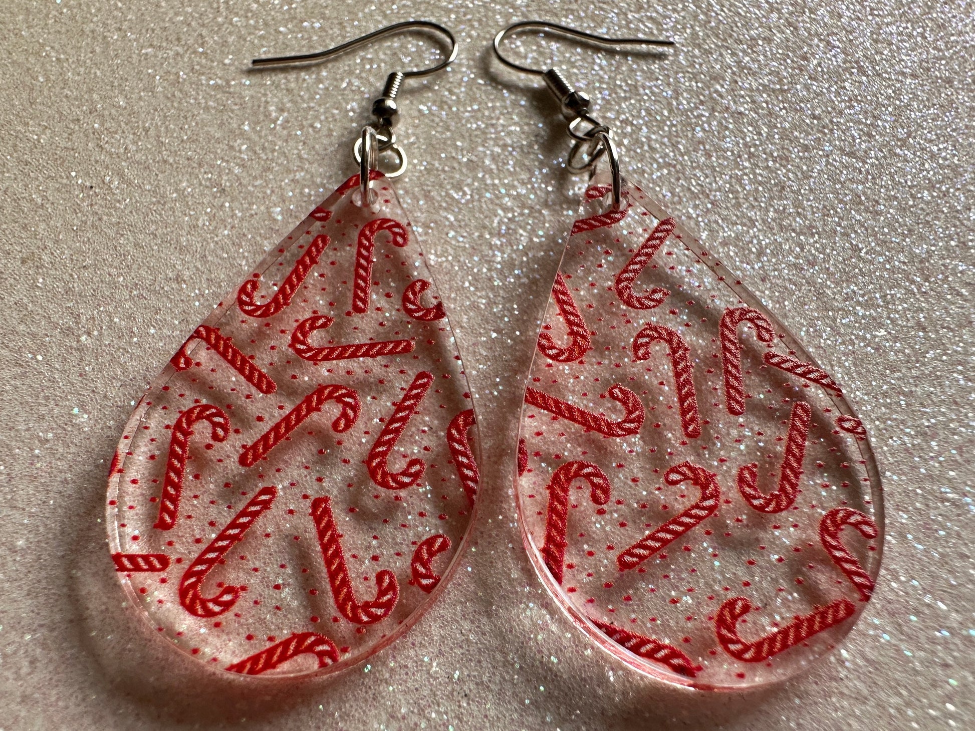 Candy Cane Earrings: Laser Cut Acrylic Candy Canes, Christmas Earrings, Holidays, Dessert, Holidays, Sweet Tooth, Gifts for Her/Him/Them
