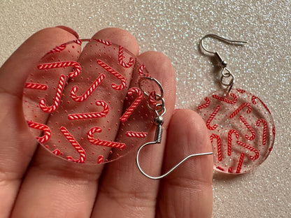 Candy Cane Earrings: Laser Cut Acrylic Candy Canes, Christmas Earrings, Holidays, Dessert, Holidays, Sweet Tooth, Gifts for Her/Him/Them