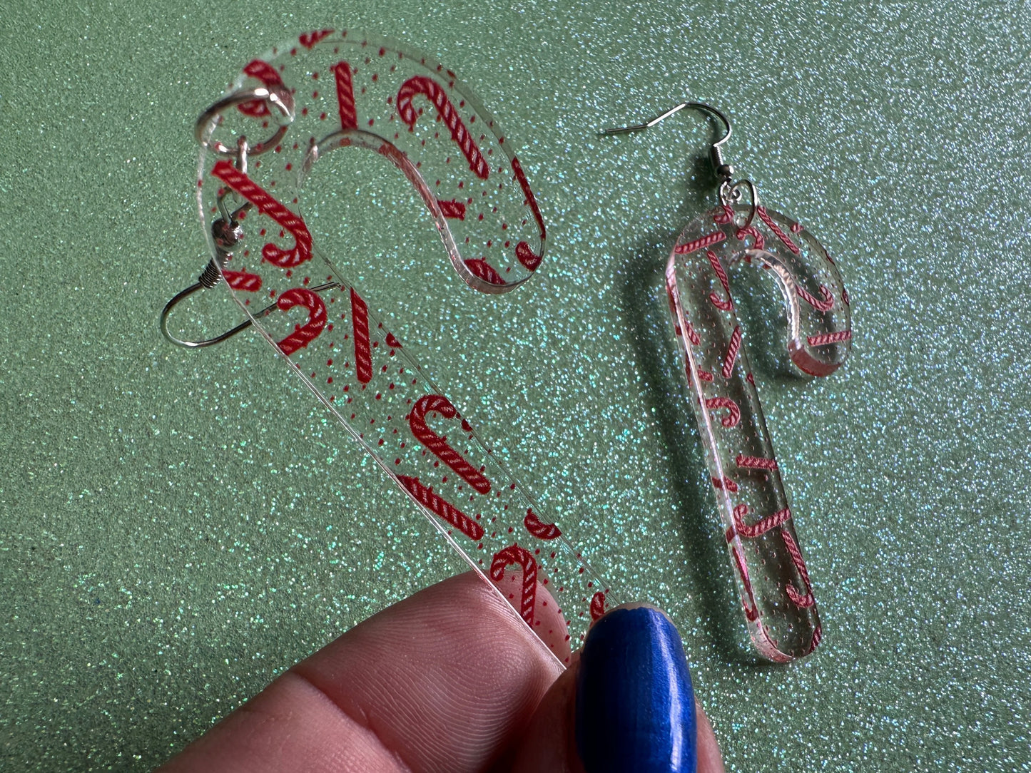 Candy Cane Earrings: Laser Cut Acrylic Candy Canes, Christmas Earrings, Holidays, Dessert, Holidays, Sweet Tooth, Gifts for Her/Him/Them
