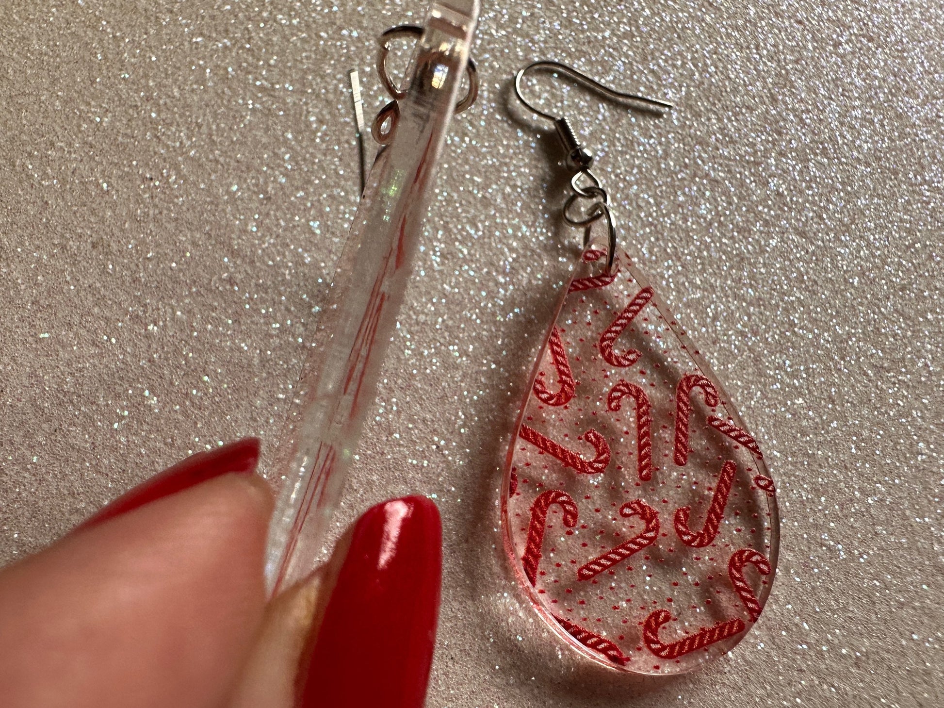 Candy Cane Earrings: Laser Cut Acrylic Candy Canes, Christmas Earrings, Holidays, Dessert, Holidays, Sweet Tooth, Gifts for Her/Him/Them
