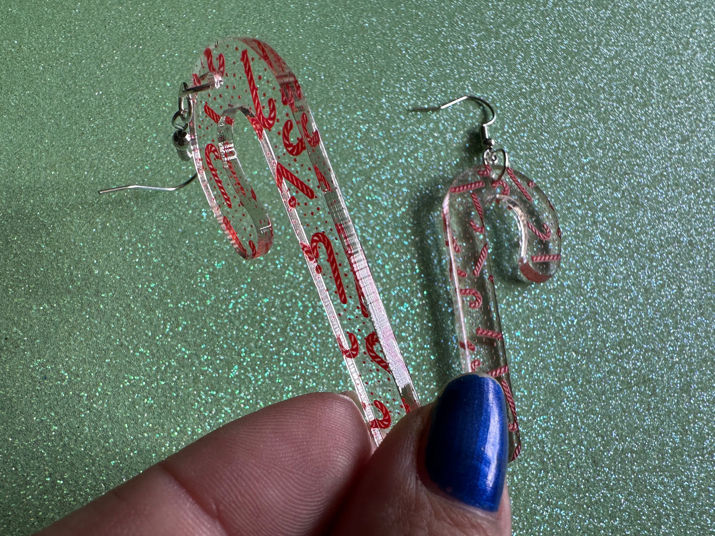 Candy Cane Earrings: Laser Cut Acrylic Candy Canes, Christmas Earrings, Holidays, Dessert, Holidays, Sweet Tooth, Gifts for Her/Him/Them