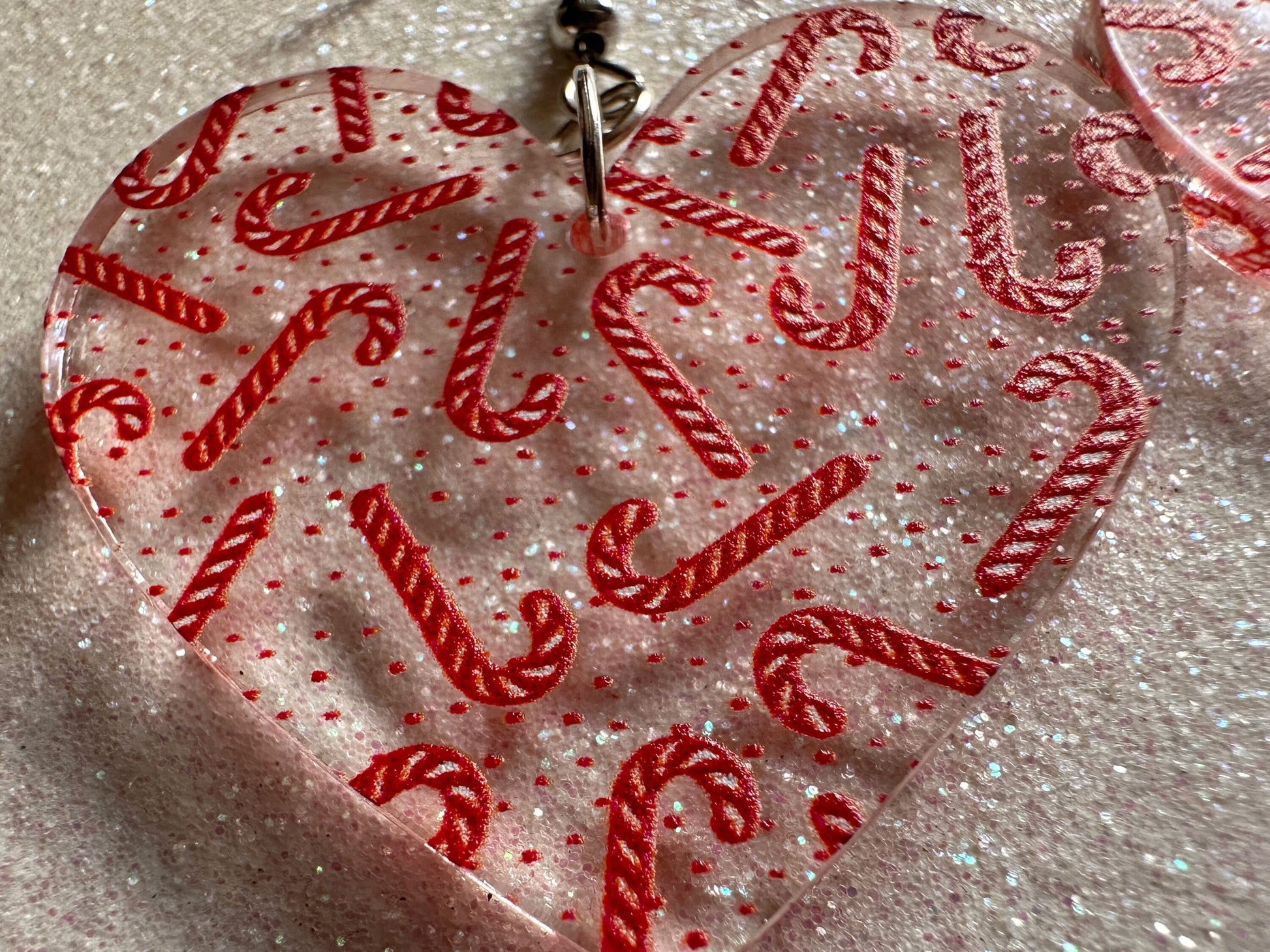 Candy Cane Earrings: Laser Cut Acrylic Candy Canes, Christmas Earrings, Holidays, Hearts, Holidays, Sweet Tooth, Best Gifts for Her/Him/Them