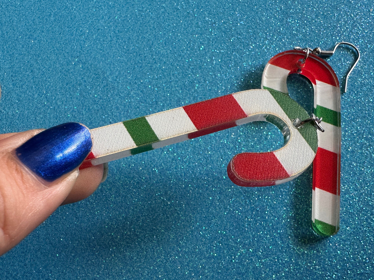 Candy Cane Earrings: Laser Cut Acrylic Christmas Earrings, Holidays, Dessert, Holidays, Sweet Tooth, Best Gifts for Her/Him/Them
