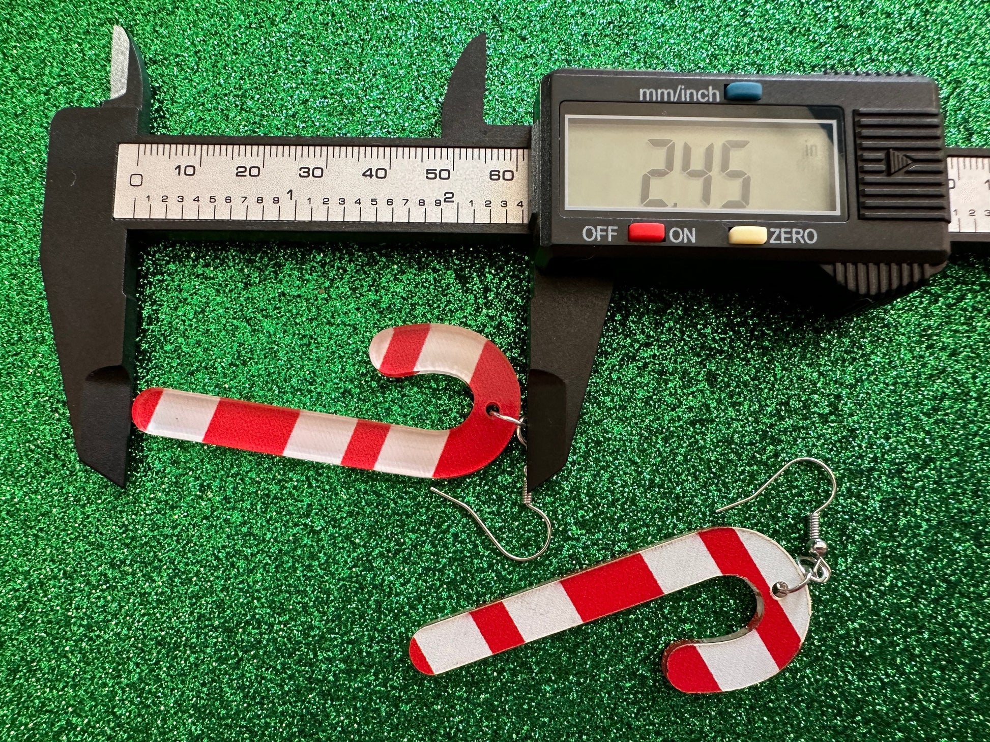 Candy Cane Earrings: Laser Cut Acrylic Christmas Earrings, Holidays, Dessert, Holidays, Sweet Tooth, Gifts for Her/Him/Them