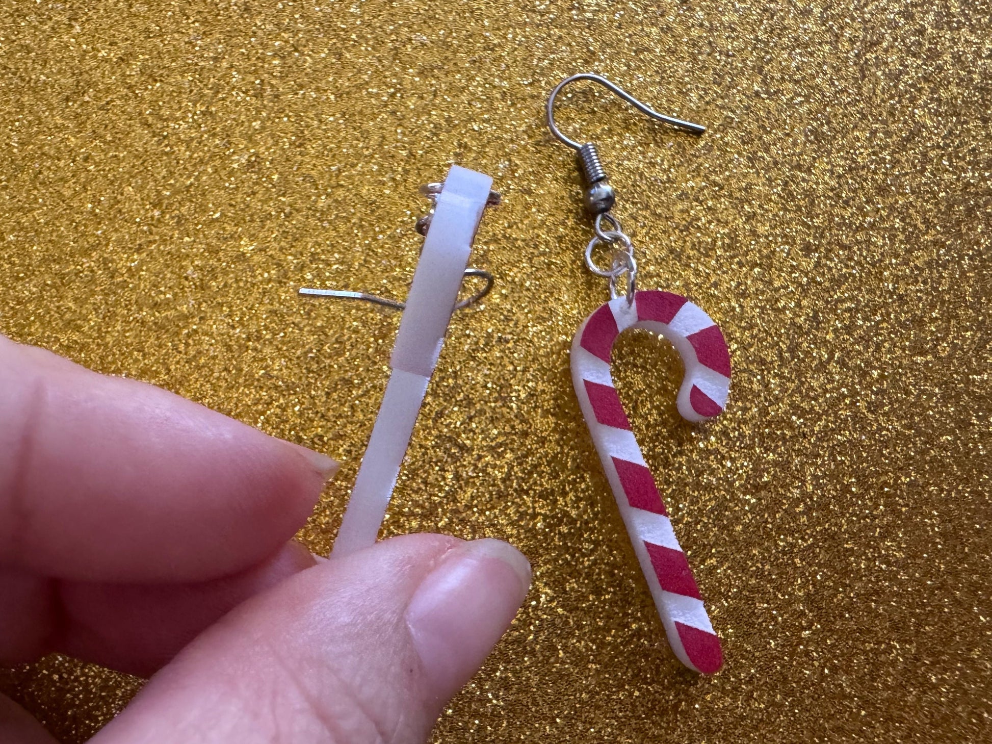 Candy Cane Earrings: Laser Cut Acrylic Christmas Earrings, Xmas, X-mas, Winter Holidays, Santa Claus, Presents, Best Gifts for Her/Him/Them
