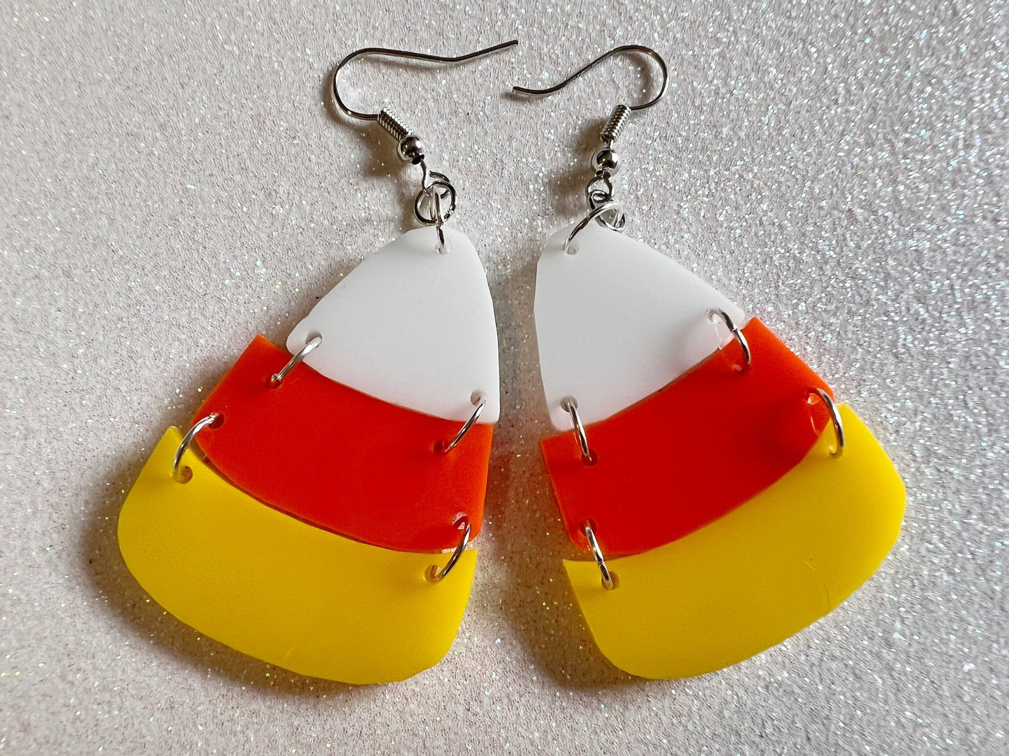 Candy Corn Earrings: Laser Cut Acrylic Candies, Trick or Treat, Halloween, Dessert, Sweet Tooth, Best Gifts for Her/Him/Them