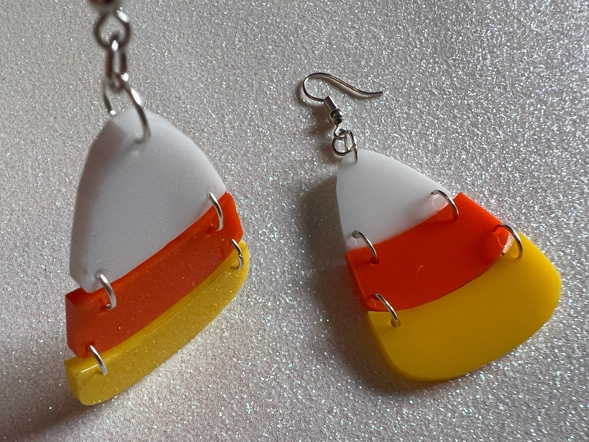 Candy Corn Earrings: Laser Cut Acrylic Candies, Trick or Treat, Halloween, Dessert, Sweet Tooth, Best Gifts for Her/Him/Them