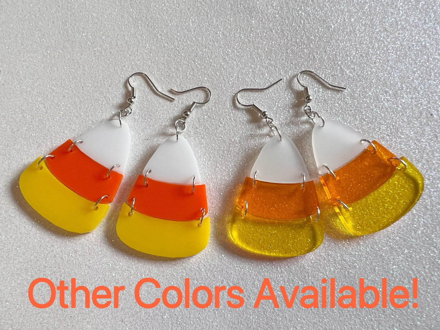 Candy Corn Earrings: Laser Cut Acrylic Candies, Trick or Treat, Halloween, Dessert, Sweet Tooth, Best Gifts for Her/Him/Them