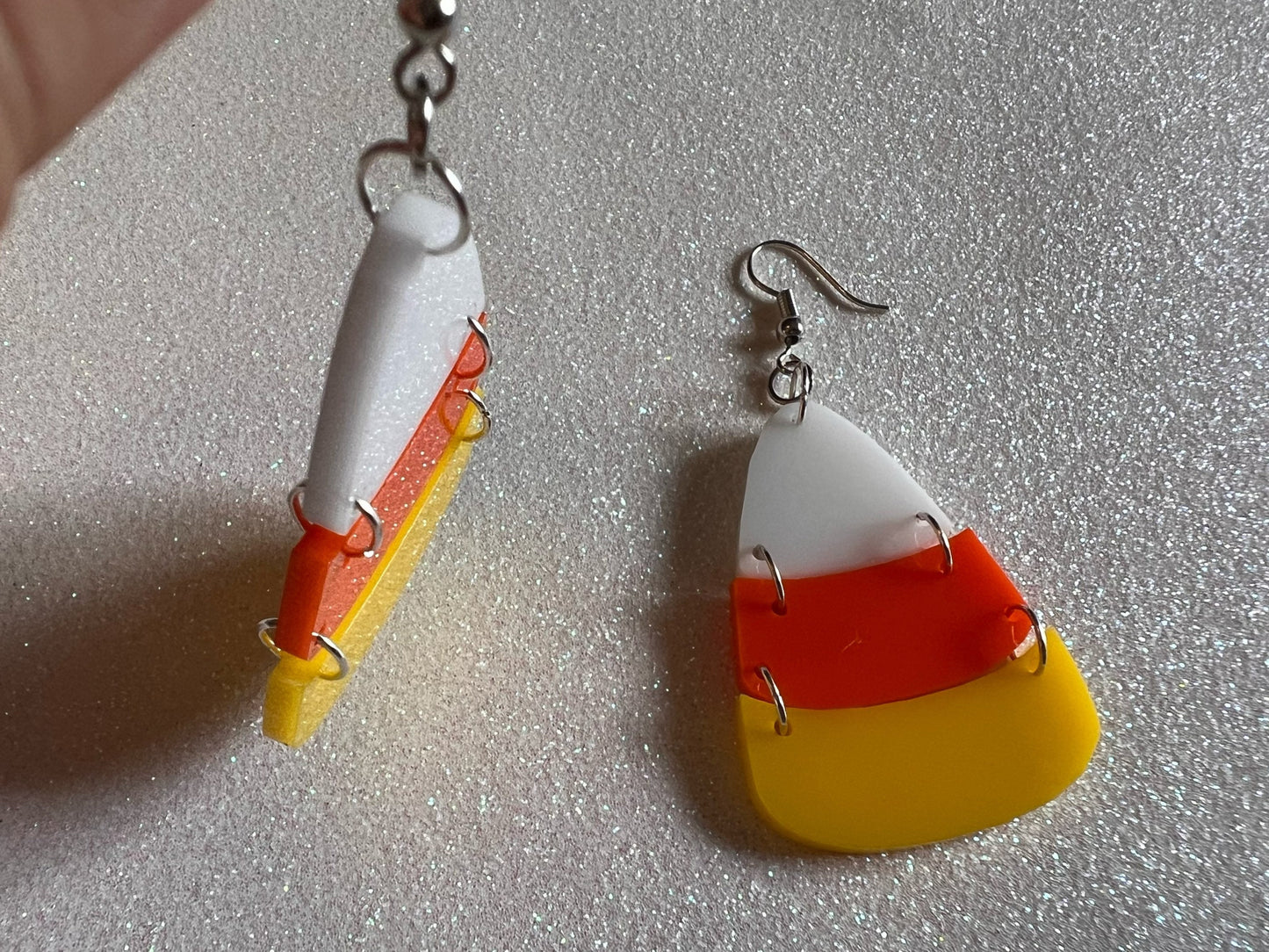 Candy Corn Earrings: Laser Cut Acrylic Candies, Trick or Treat, Halloween, Dessert, Sweet Tooth, Best Gifts for Her/Him/Them