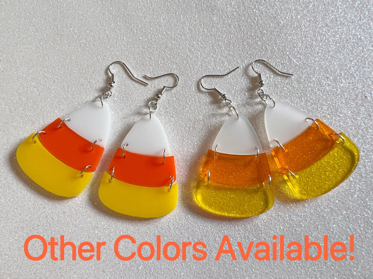 Candy Corn Earrings: Laser Cut Acrylic Candies, Trick or Treat, Halloween, Dessert, Sweet Tooth, Best Gifts for Her/Him/Them