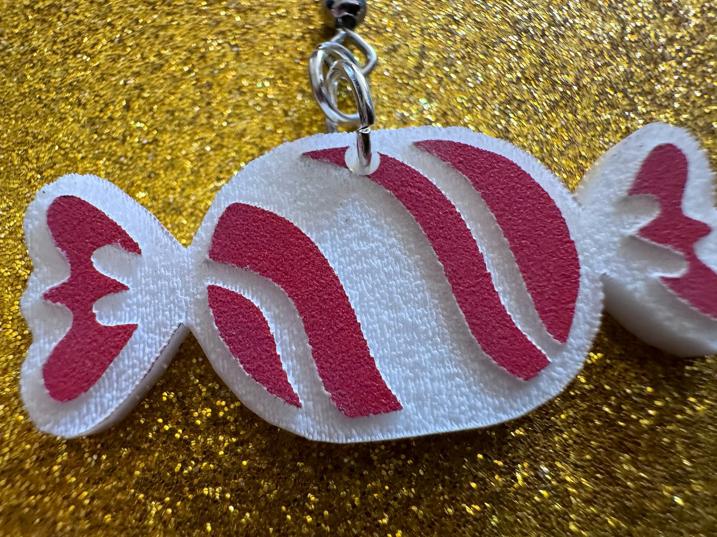 Candy Earrings: Laser Cut Acrylic Christmas Earrings, Xmas, X-mas, Winter Holidays, Santa Claus, Presents, Best Gifts for Her/Him/Them
