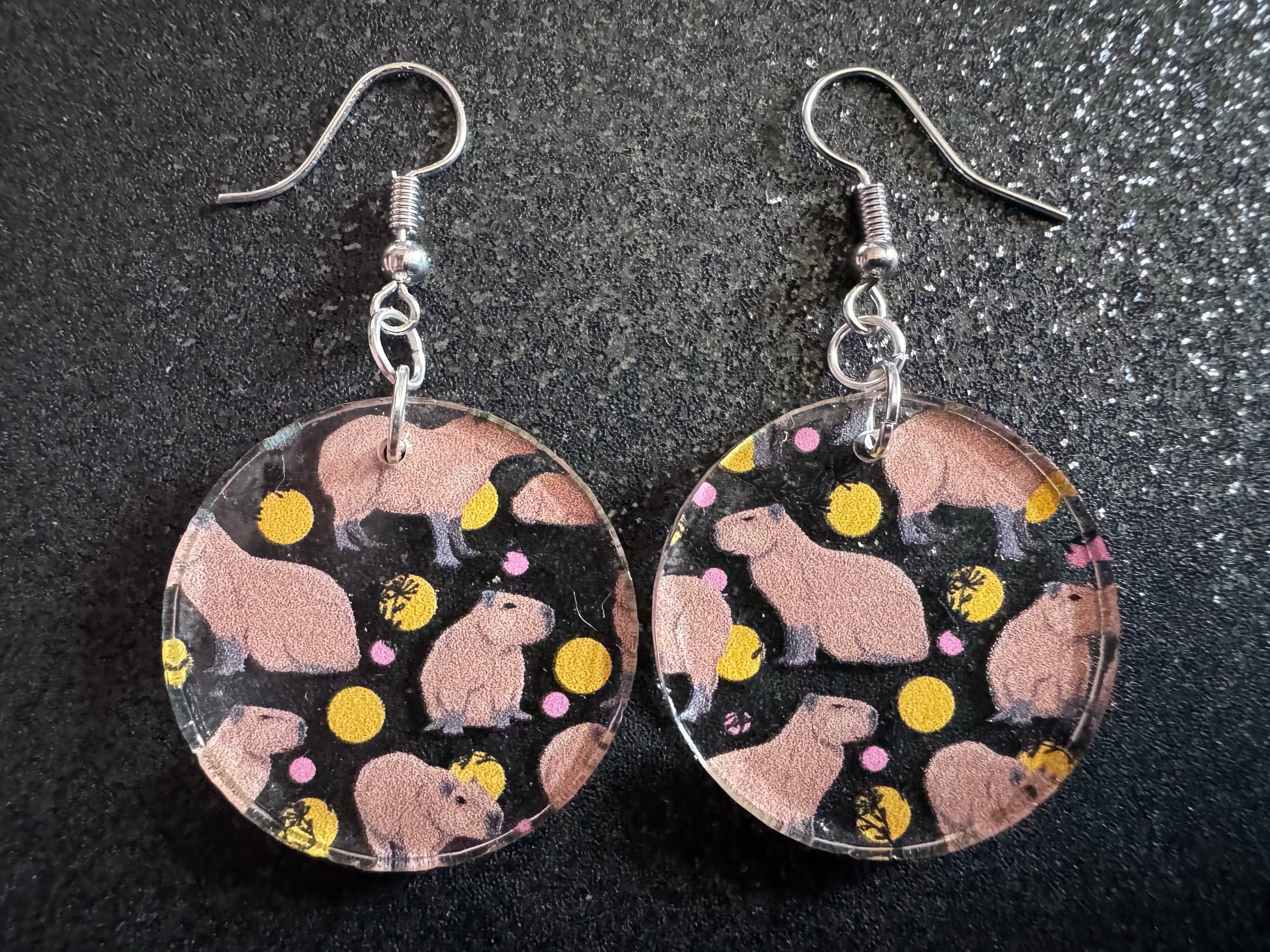 Capybara Earrings: Laser Cut Acrylic Capybaras, Rodent, Cute Animals, Zoo, Giant Cavy Rodent, Best Gifts for Her/Him/Them