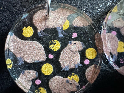 Capybara Earrings: Laser Cut Acrylic Capybaras, Rodent, Cute Animals, Zoo, Giant Cavy Rodent, Best Gifts for Her/Him/Them