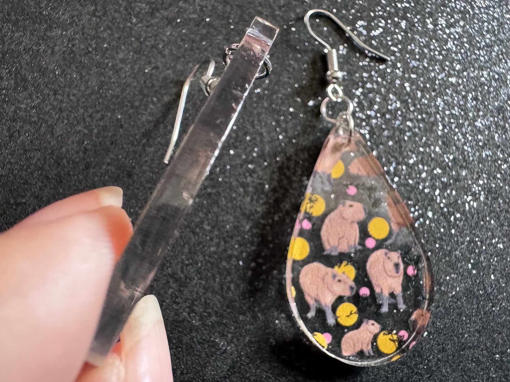 Capybara Earrings: Laser Cut Acrylic Capybaras, Rodent, Cute Animals, Zoo, Giant Cavy Rodent, Best Gifts for Her/Him/Them
