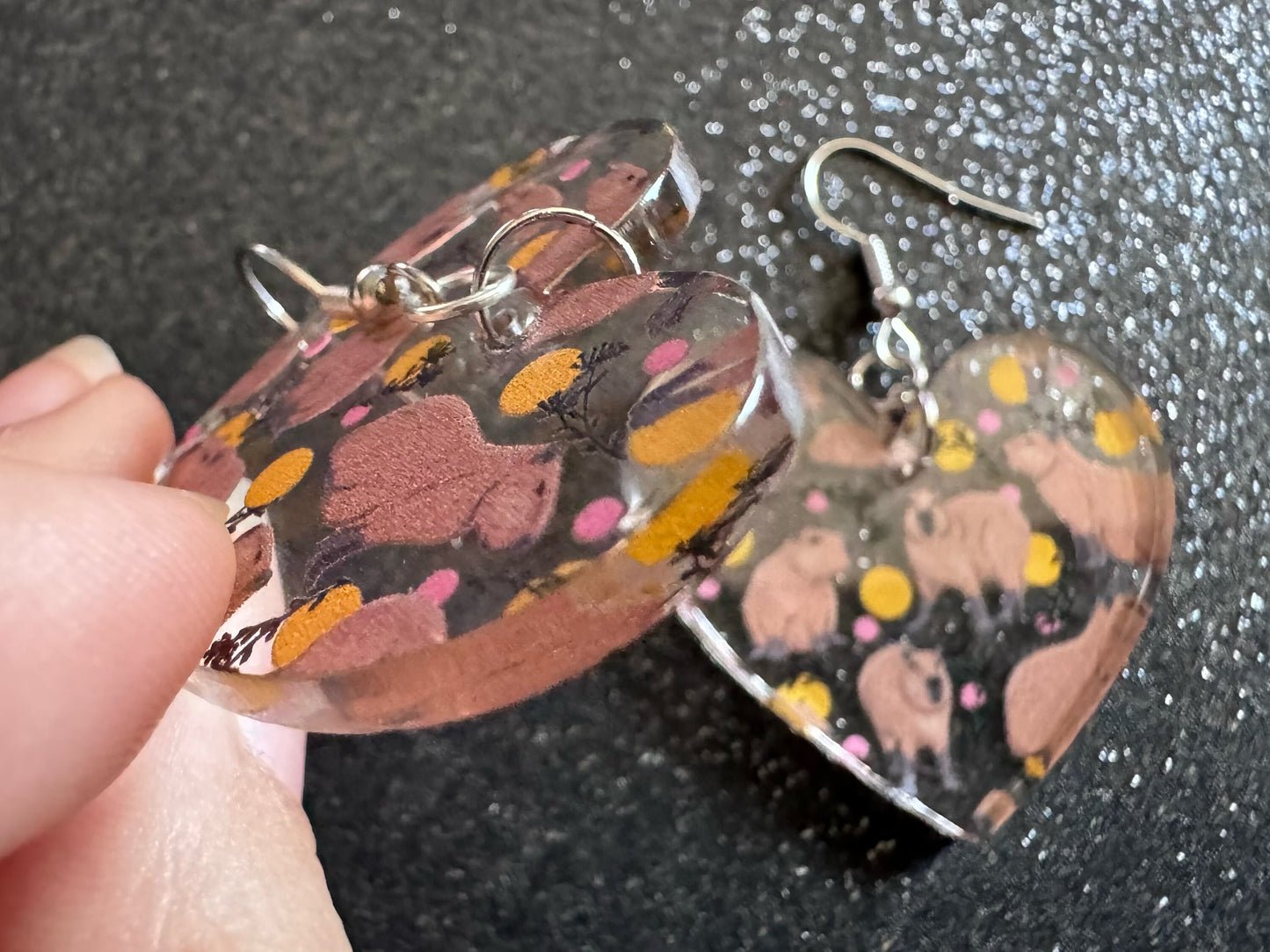 Capybara Earrings: Laser Cut Acrylic Capybaras, Rodent, Cute Animals, Zoo, Giant Cavy Rodent, Best Gifts for Her/Him/Them