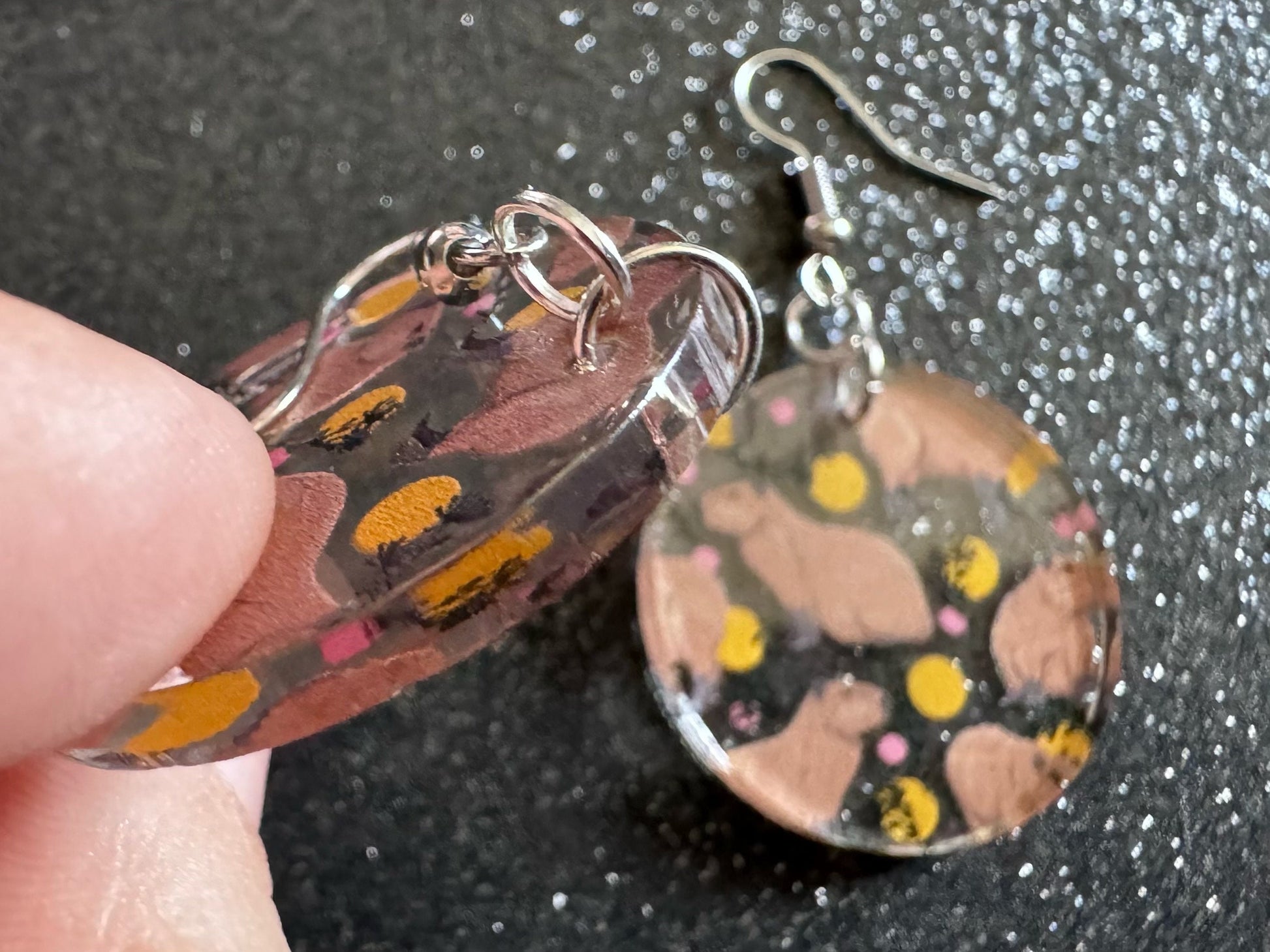 Capybara Earrings: Laser Cut Acrylic Capybaras, Rodent, Cute Animals, Zoo, Giant Cavy Rodent, Best Gifts for Her/Him/Them