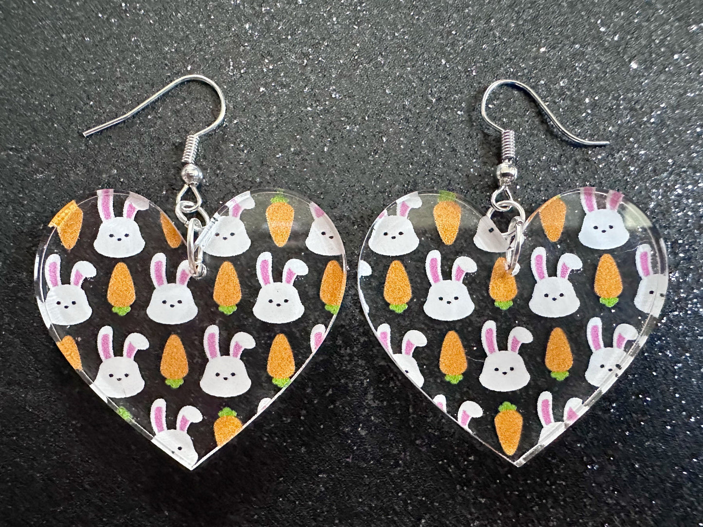 Carrot & Bunny Rabbit Earrings: Forest Animals, Nature, Carrots, Easter, Lucky, Easter, Easter Bunny, Best Gifts for Her/Him/Them