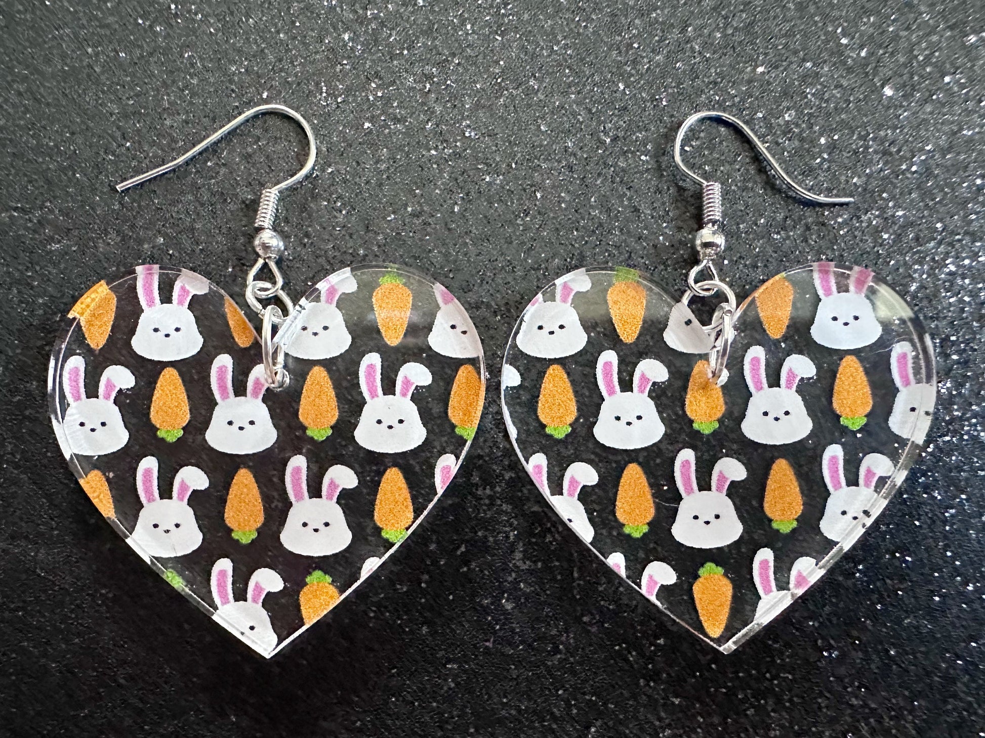 Carrot & Bunny Rabbit Earrings: Forest Animals, Nature, Carrots, Easter, Lucky, Easter, Easter Bunny, Best Gifts for Her/Him/Them