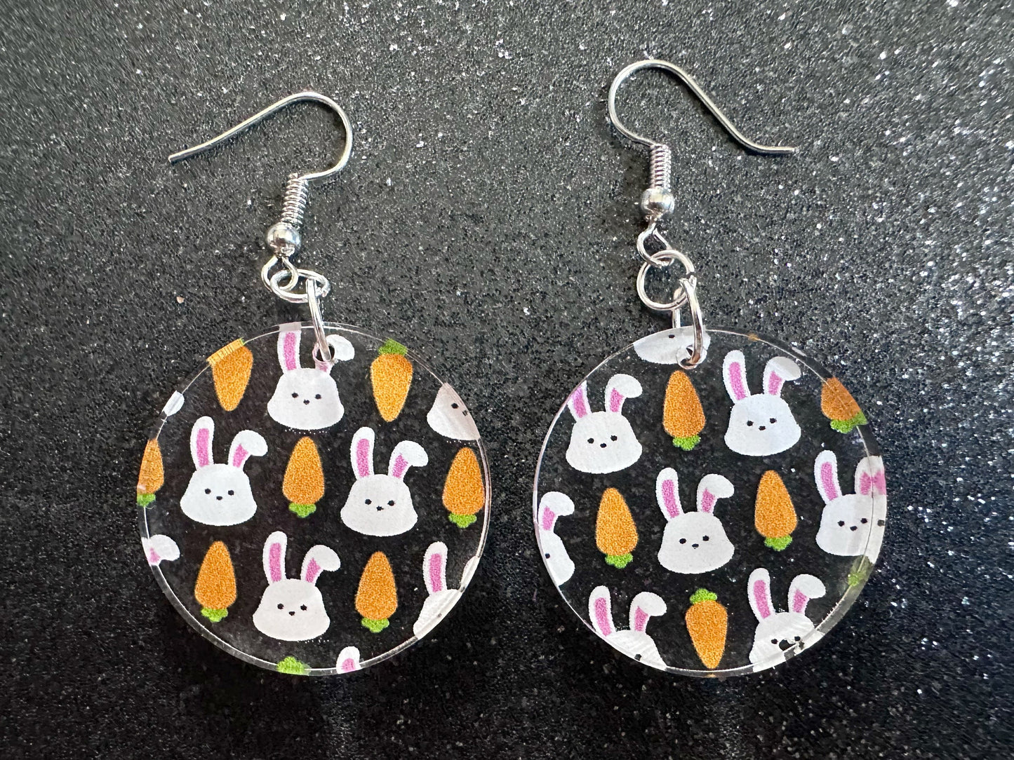 Carrot & Bunny Rabbit Earrings: Forest Animals, Nature, Carrots, Easter, Lucky, Easter, Easter Bunny, Best Gifts for Her/Him/Them