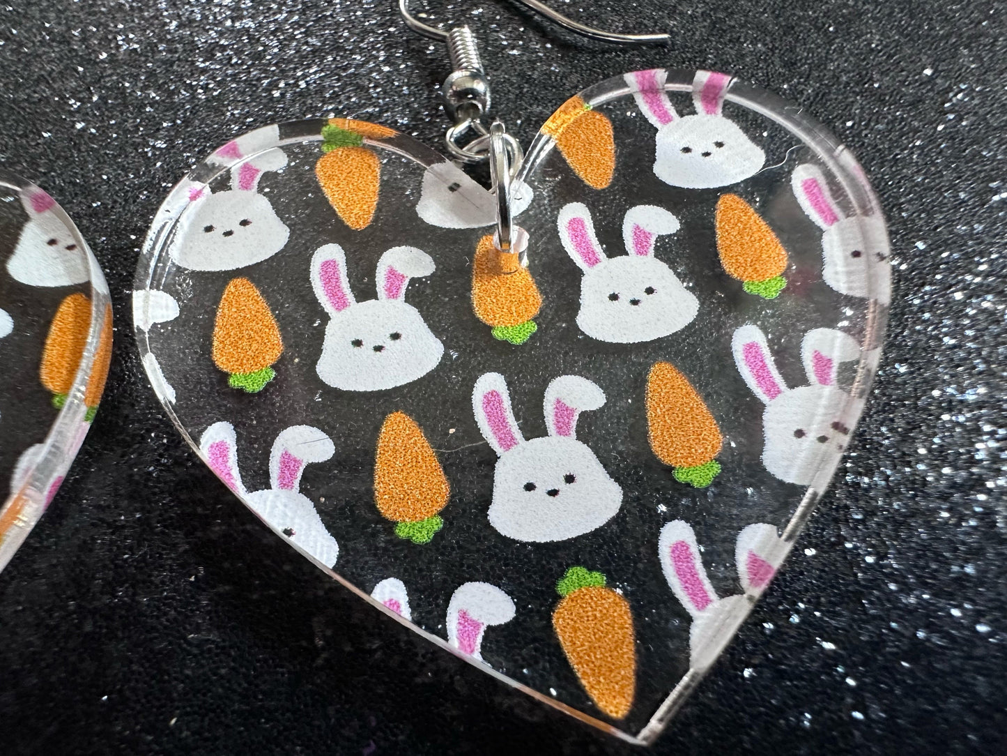 Carrot & Bunny Rabbit Earrings: Forest Animals, Nature, Carrots, Easter, Lucky, Easter, Easter Bunny, Best Gifts for Her/Him/Them