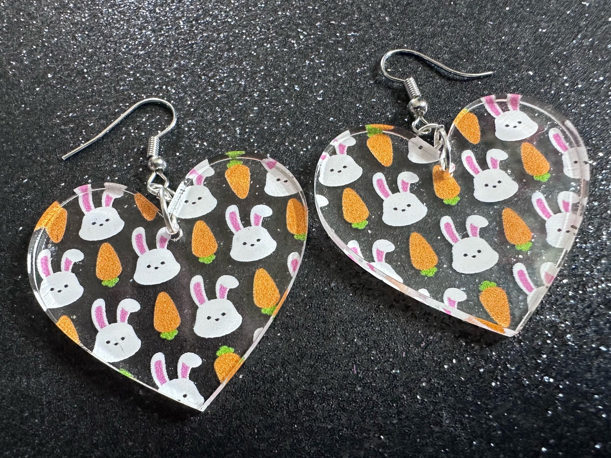 Carrot & Bunny Rabbit Earrings: Forest Animals, Nature, Carrots, Easter, Lucky, Easter, Easter Bunny, Best Gifts for Her/Him/Them