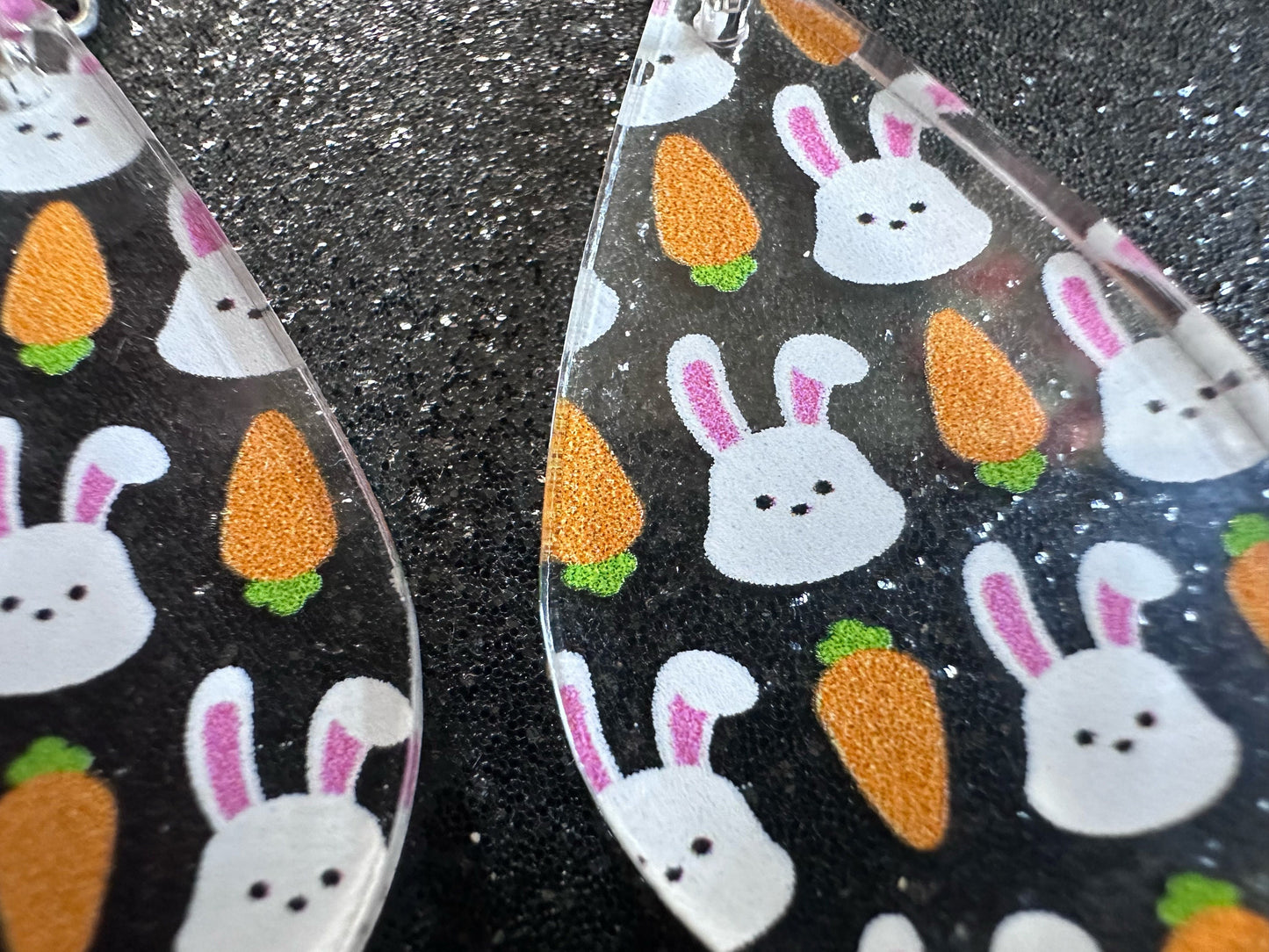 Carrot & Bunny Rabbit Earrings: Forest Animals, Nature, Carrots, Easter, Lucky, Easter, Easter Bunny, Best Gifts for Her/Him/Them