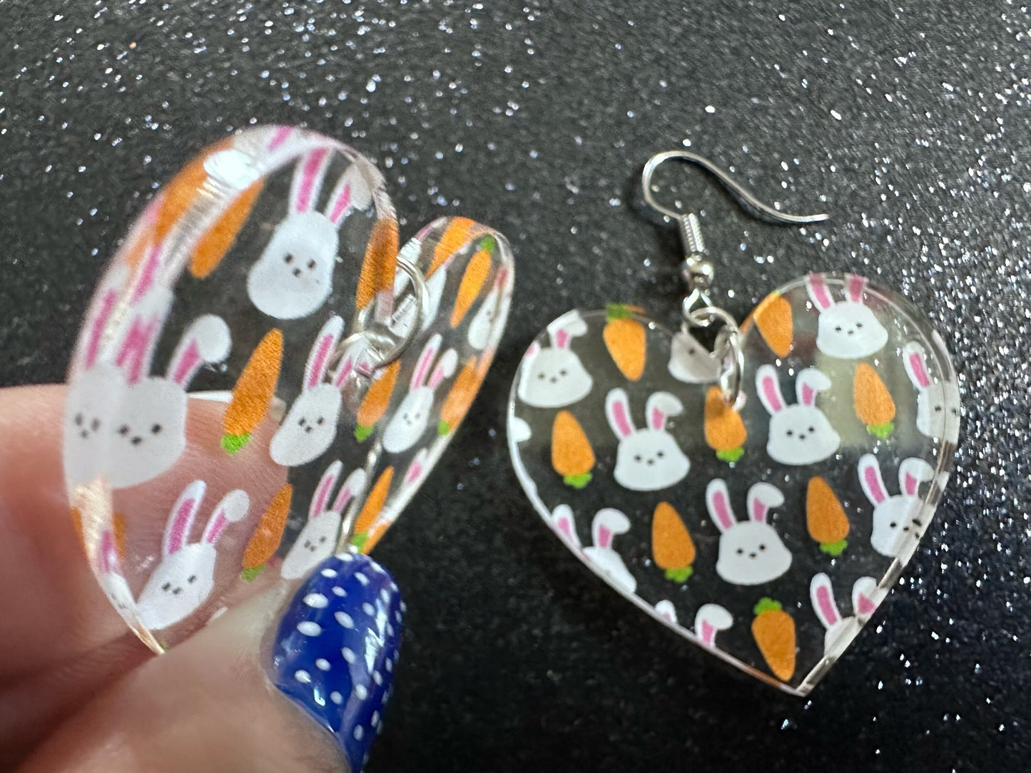 Carrot & Bunny Rabbit Earrings: Forest Animals, Nature, Carrots, Easter, Lucky, Easter, Easter Bunny, Best Gifts for Her/Him/Them