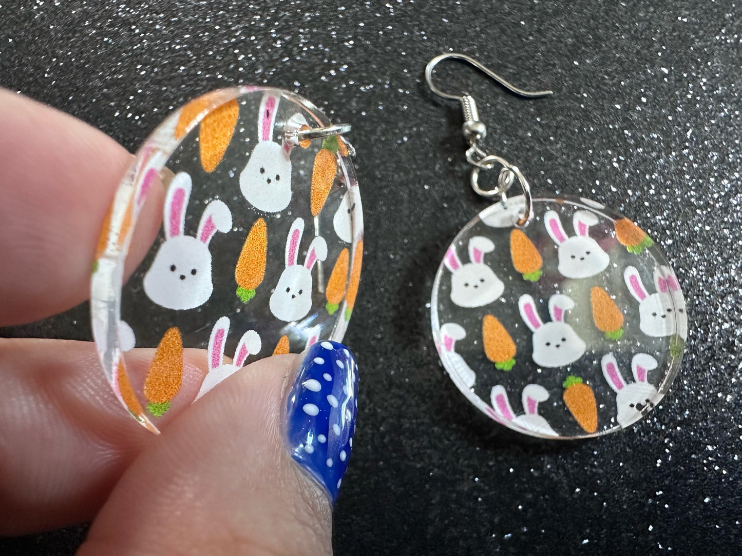 Carrot & Bunny Rabbit Earrings: Forest Animals, Nature, Carrots, Easter, Lucky, Easter, Easter Bunny, Best Gifts for Her/Him/Them