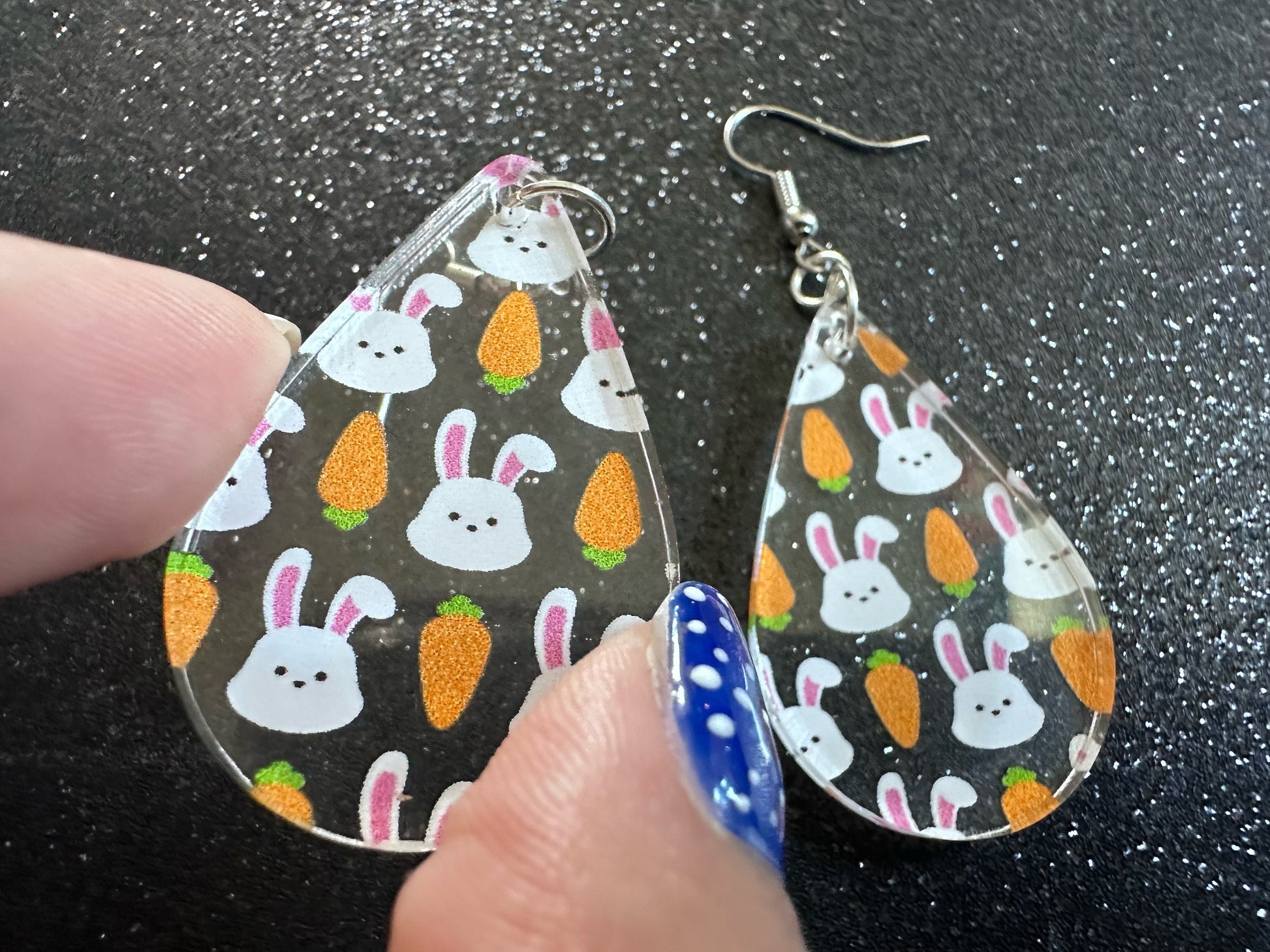 Carrot & Bunny Rabbit Earrings: Forest Animals, Nature, Carrots, Easter, Lucky, Easter, Easter Bunny, Best Gifts for Her/Him/Them