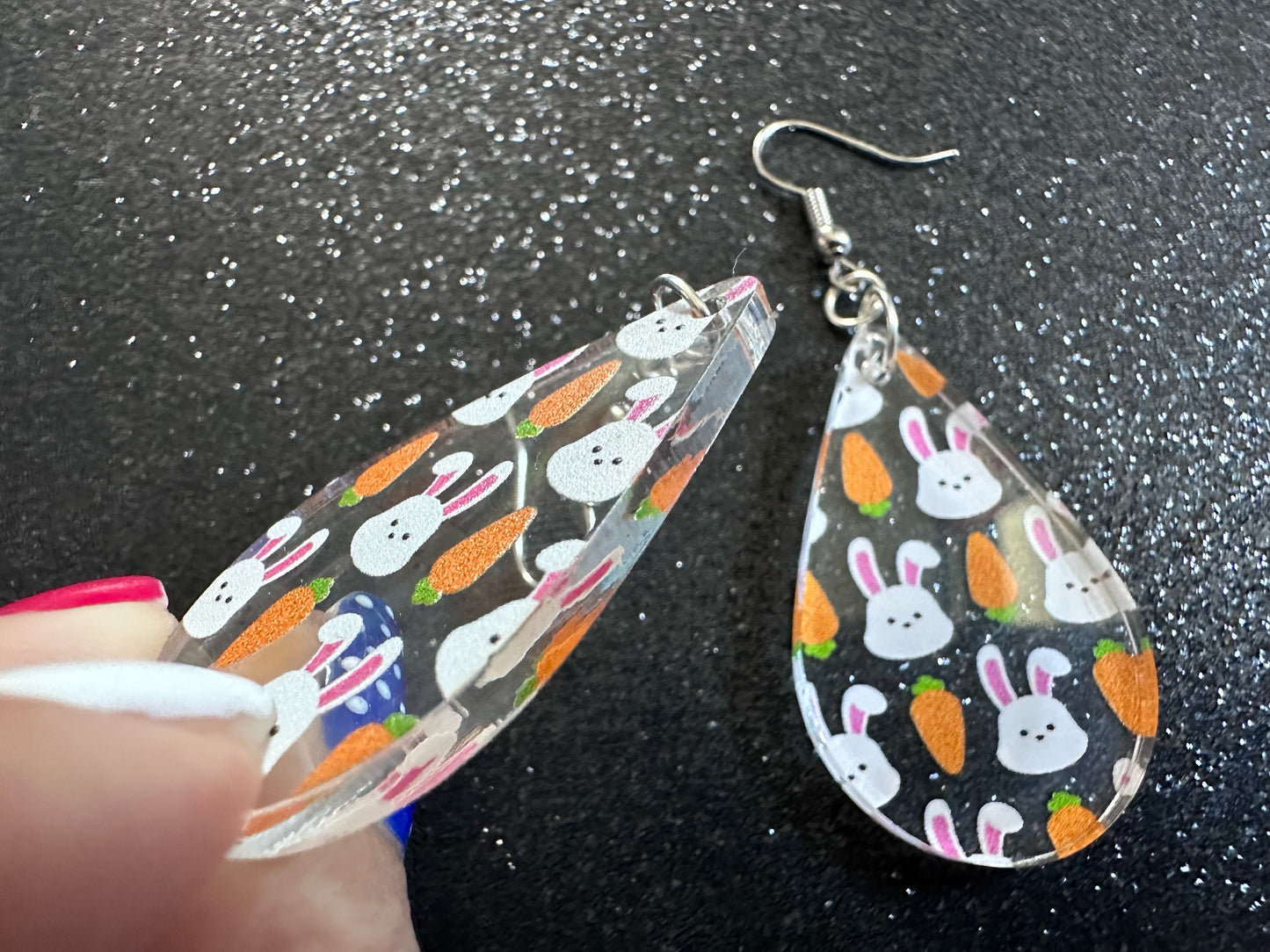 Carrot & Bunny Rabbit Earrings: Forest Animals, Nature, Carrots, Easter, Lucky, Easter, Easter Bunny, Best Gifts for Her/Him/Them
