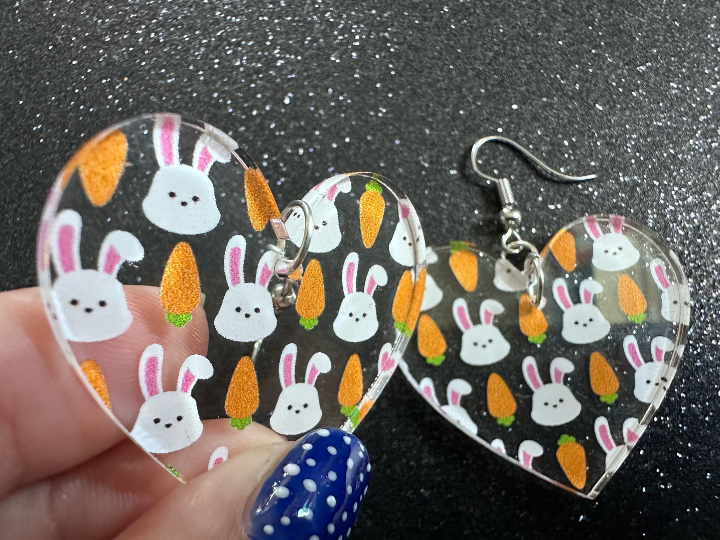 Carrot & Bunny Rabbit Earrings: Forest Animals, Nature, Carrots, Easter, Lucky, Easter, Easter Bunny, Best Gifts for Her/Him/Them
